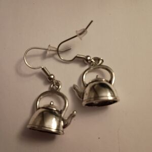 Elegant Silver Kettle Earrings